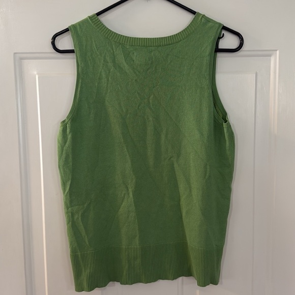 Chicos Silk Blend Sweater Vest Sleeveless Top in Lime Green Workwear Size Small - Picture 4 of 7